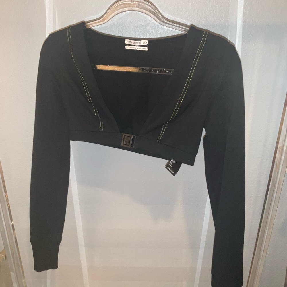 Urban Outfitters Black Long Sleeve Crop Top